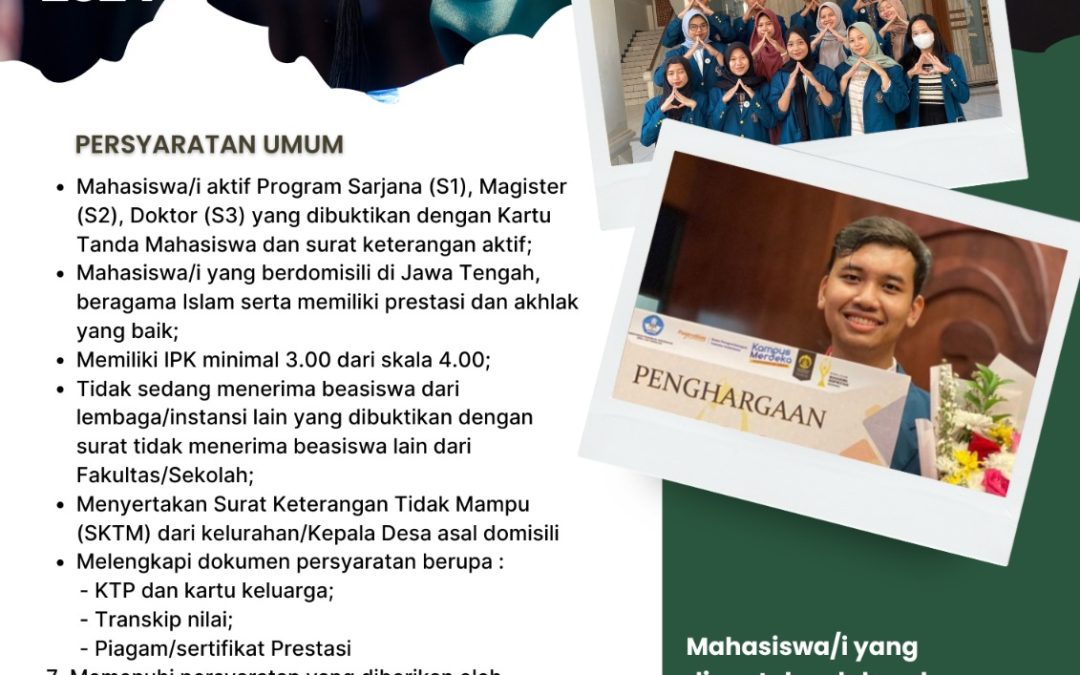 TAWARAN BEASISWA BAZNAS PROVINSI TAHUN 2024